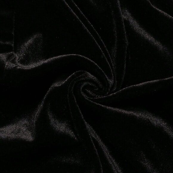 Black Elegant Women's Bodycon Long Dress Puff Sleeves Crew Neck - Picture 7 of 7